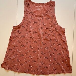 American Eagle Outfitters Women's Floral Tank Top - Dusty Rose